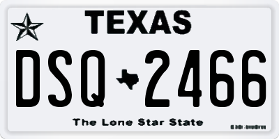 TX license plate DSQ2466