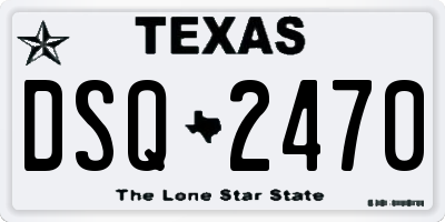 TX license plate DSQ2470