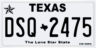 TX license plate DSQ2475