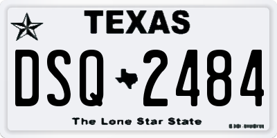 TX license plate DSQ2484
