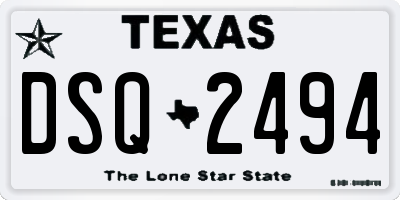 TX license plate DSQ2494