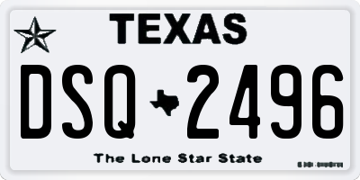 TX license plate DSQ2496