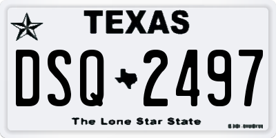 TX license plate DSQ2497
