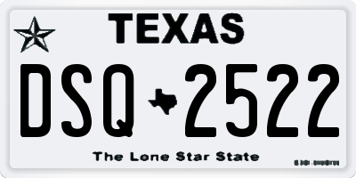 TX license plate DSQ2522