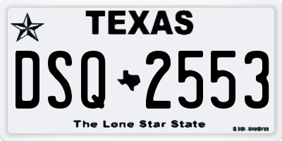 TX license plate DSQ2553