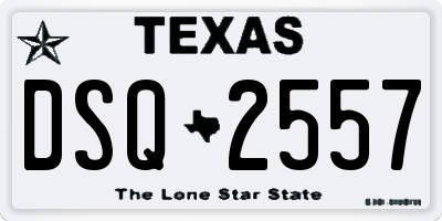 TX license plate DSQ2557