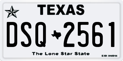 TX license plate DSQ2561