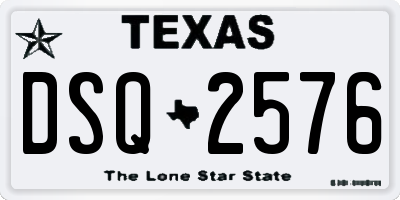 TX license plate DSQ2576