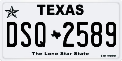 TX license plate DSQ2589