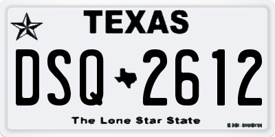 TX license plate DSQ2612