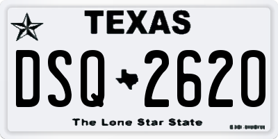 TX license plate DSQ2620