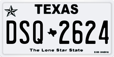 TX license plate DSQ2624