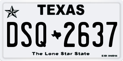 TX license plate DSQ2637