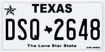 TX license plate DSQ2648