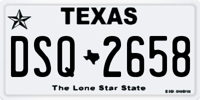 TX license plate DSQ2658