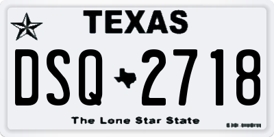 TX license plate DSQ2718