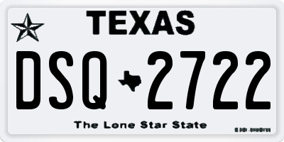 TX license plate DSQ2722