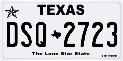 TX license plate DSQ2723