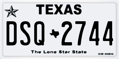TX license plate DSQ2744