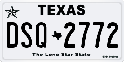 TX license plate DSQ2772