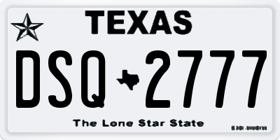 TX license plate DSQ2777