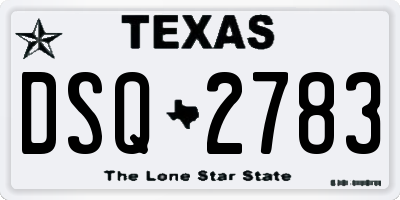 TX license plate DSQ2783