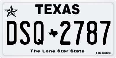 TX license plate DSQ2787