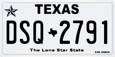 TX license plate DSQ2791