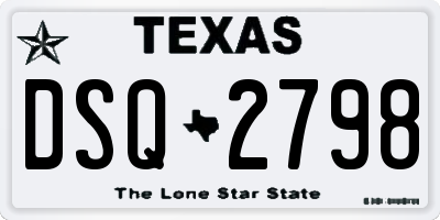TX license plate DSQ2798
