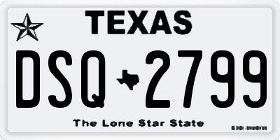 TX license plate DSQ2799