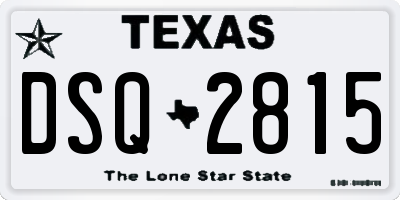 TX license plate DSQ2815