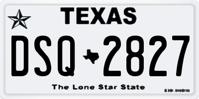 TX license plate DSQ2827