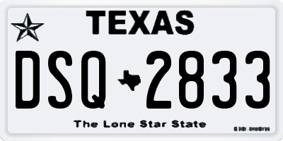 TX license plate DSQ2833