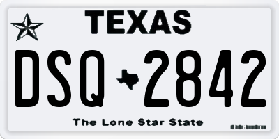 TX license plate DSQ2842