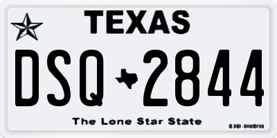 TX license plate DSQ2844