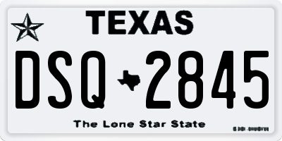 TX license plate DSQ2845