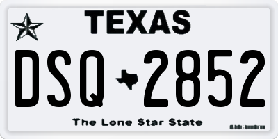 TX license plate DSQ2852