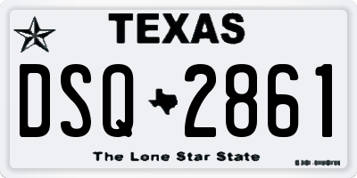 TX license plate DSQ2861