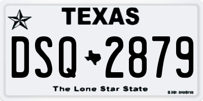 TX license plate DSQ2879