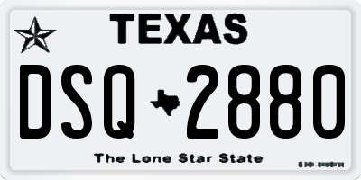 TX license plate DSQ2880