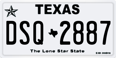 TX license plate DSQ2887