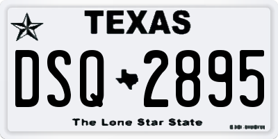 TX license plate DSQ2895