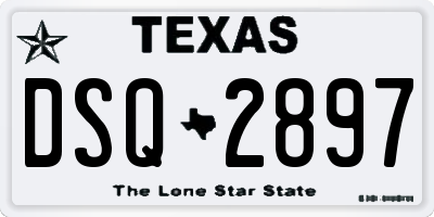 TX license plate DSQ2897