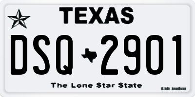 TX license plate DSQ2901