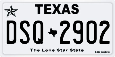 TX license plate DSQ2902