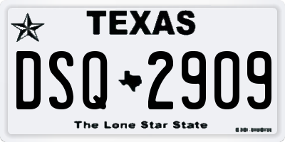 TX license plate DSQ2909