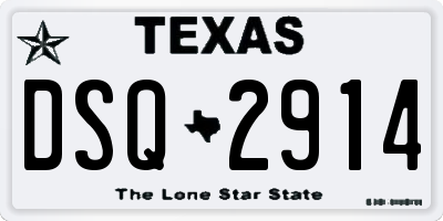 TX license plate DSQ2914