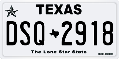TX license plate DSQ2918