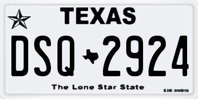 TX license plate DSQ2924