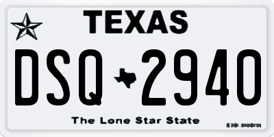 TX license plate DSQ2940
